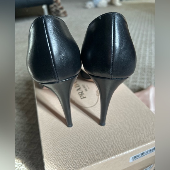 Prada Calzature Donna Nero Vit Lux 3 Heels D’Orsay 40/10 - Picture 6 of 12